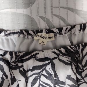 Indigo White and Black Printed Midi Dress with slip